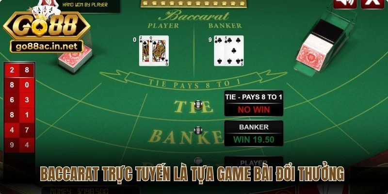 Baccarat trực tuyến là tựa game bài đổi thưởng dẫn đầu thị trường cá cược