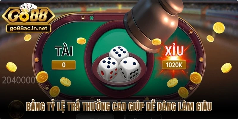 Bảng tỷ lệ trả thưởng cực cao giúp người chơi dễ dàng làm giàu
